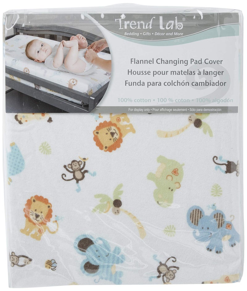 Trend Lab Jungle Friends Deluxe Flannel Changing Pad Cover - Image 5